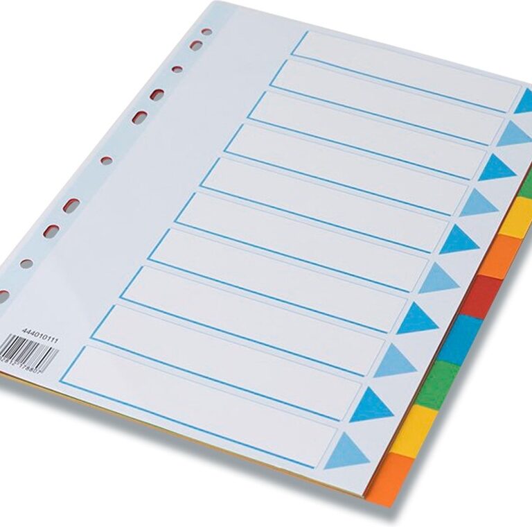 Faneblad Q-Line A4 10-delt karton m/kartonforblad