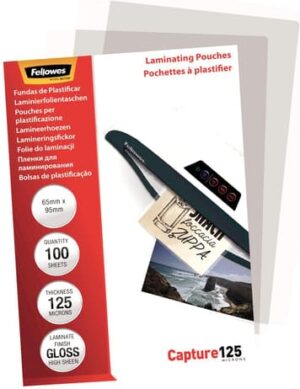 Fellowes Laminating Pouches Capture 125 micron Laminerings poser 64 x 95 mm