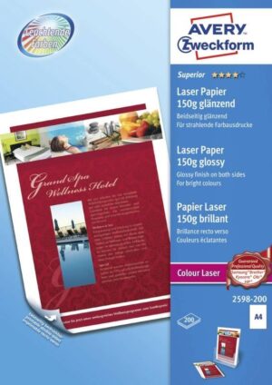 Fotopapir farvelaser A4 150g glossy superior 2-siders 200ark/pak