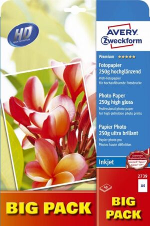 Fotopapir Premium A4 250g glossy t/inkjet 40ark/pak