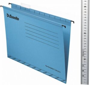 Hængemapper Esselte Standard A4 blå m/klar fane 25stk/ka