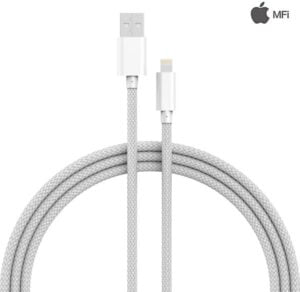 Havit Lightning cable sleeved MFi - White - 1m
