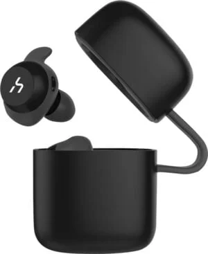 Earbuds Bluetooth med trådløs opladning Sort