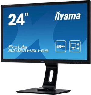iiyama ProLite B2483HSU-B5 24 1920 x 1080 VGA (HD-15) HDMI DisplayPort 60Hz Pivot Skærm