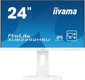 iiyama ProLite XUB2492HSU-W1 24 1920 x 1080 VGA (HD-15) HDMI DisplayPort 60Hz Pivot Skærm