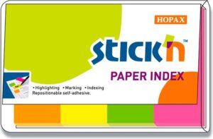 Indeksfaner Stick'N Papir 4 ass. neon 50x20mm 4x50stk/pak
