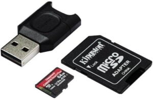 Kingston Canvas React Plus microSDXC UHS-II Memory Card A1 / Video Class V90 / UHS-II U3 / Class10 - MLPMR2/64GB