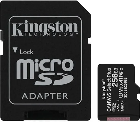 Kingston Canvas Select Plus microSDXC A1 / Video Class V30 / UHS Class 3 / Class10 - SDCS2/256GB