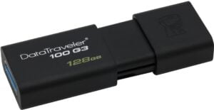 Kingston DataTraveler 100 G3 128GB USB 3.0 Sort - DT100G3/128GB