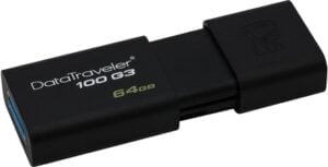 Kingston DataTraveler 100 G3 64GB USB 3.0 Sort