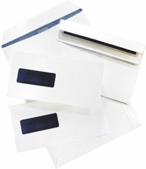 Kuverter m/rude hvid 110x220mm M65 13378 DS 100stk/pak