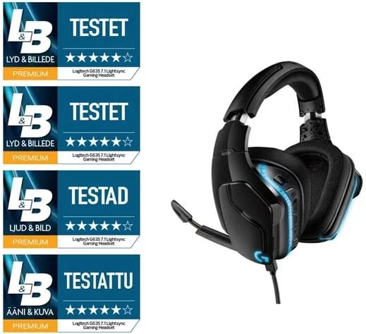 Logitech Gaming Headset G635 Kabling Headset Sort Blå