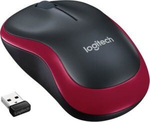 Logitech M185 Optisk Trådløs Rød - 910-002237