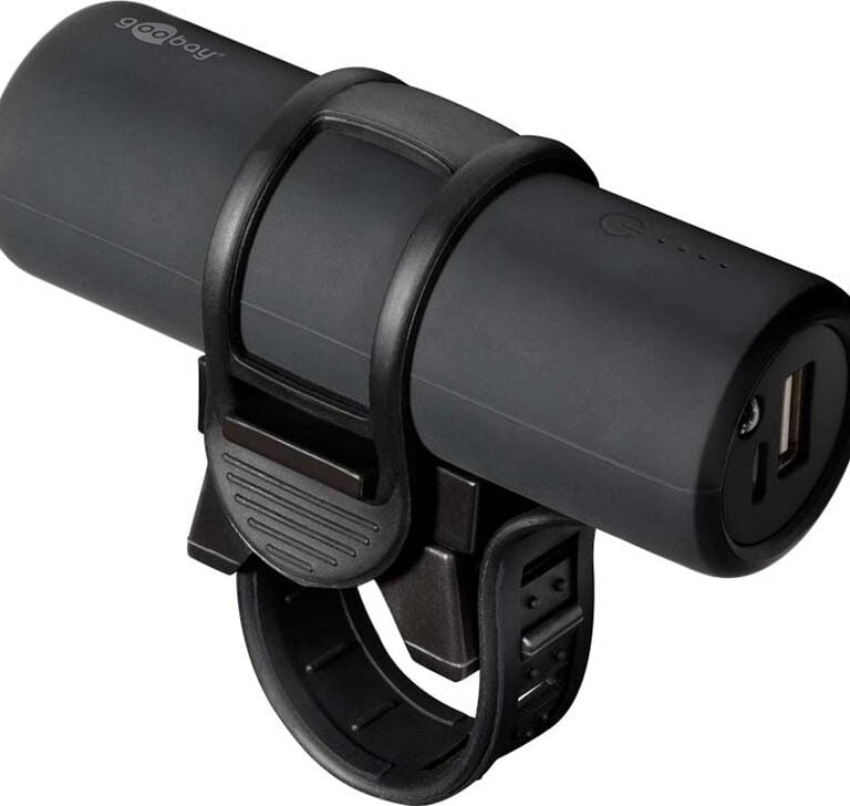 Goobay PowerBank 5000mAh til cykel med LED lygte