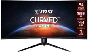 MSI Optix MAG342CQR 34 3440 x 1440 HDMI DisplayPort 144Hz Pivot Skærm
