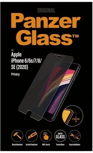 PanzerGlass Privacy Krystalklar for Apple iPhone 6, 6s, 7, 8, SE (2. generation)