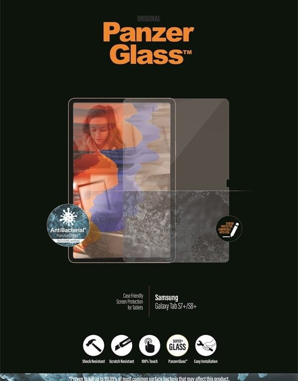 PanzerGlass Original Krystalklar for Samsung Galaxy Tab S7+ (12.4 tommer)