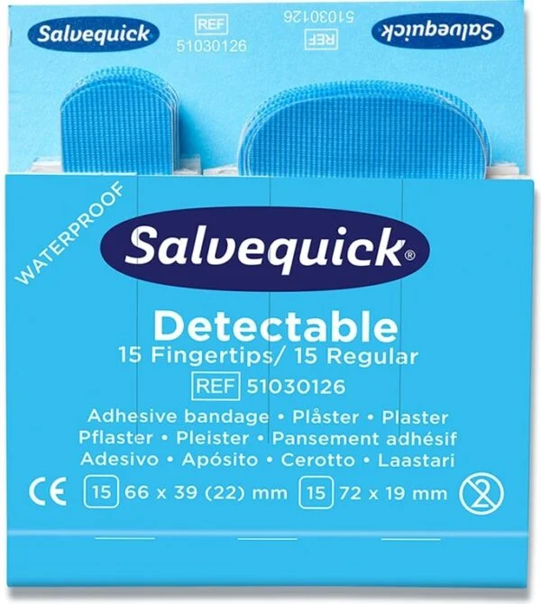 Cederroth Salvequick Fingerspidsplaster blå refill 6stk/pk