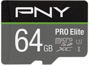 PNY PRO Elite microSDXC A1 / Video Class V30 / UHS-I U3 / Class10 - P-SDU64GV31100PRO-GE