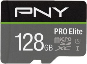 PNY PRO Elite microSDXC A1 / Video Class V30 / UHS-I U3 / Class10  - P-SDU128V31100PRO-GE