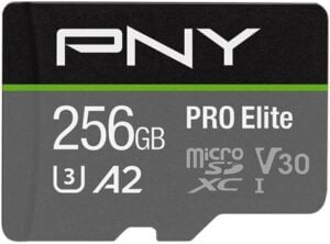 PNY PRO Elite microSDXC A2 / Video Class V30 / UHS-I U3 / Class10 - P-SDU256V32100PRO-GE