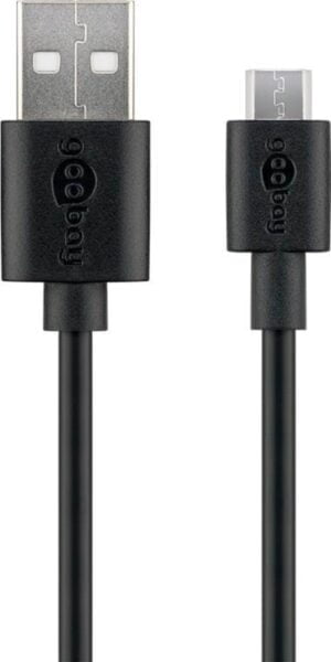 Lade kabel til micro USB 1.8 m sort USB 2.0