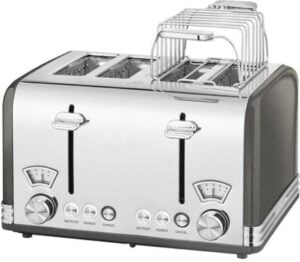 PROFI COOK 4-Scheiben-Toaster PC-TA 1194, anthrazit im Vintage-Look, massives MetallgehA¤use, extra breite Toast - 1 StALck (511194)