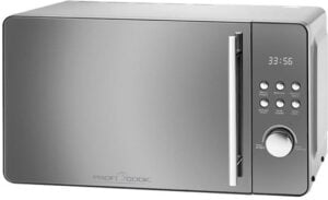 ProfiCook Mikrobølgeovn med grill Fritstående 800W 20liter Rustfrit stål