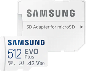Samsung EVO  MB-MC512KA microSDXC A2 / Video Class V30 / UHS-I U3 / Class10