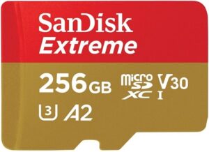 SanDisk Extreme microSDXC A2 / Video Class V30 / UHS-I U3 / Class10 - SDSQXA1-256G-GN6GN