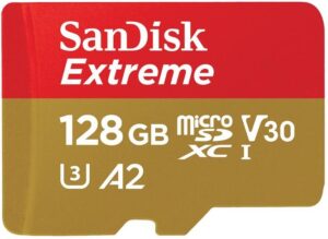 SanDisk Extreme microSDXC A2 / Video Class V30 / UHS-I U3 / Class10 - SDSQXA1-128G-GN6AA