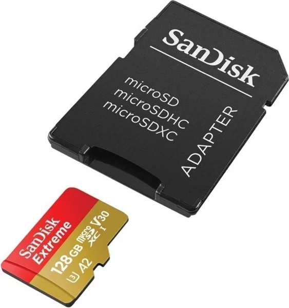SanDisk Extreme microSDXC A2 / Video Class V30 / UHS-I U3 / Class10 - SDSQXA1-128G-GN6MA