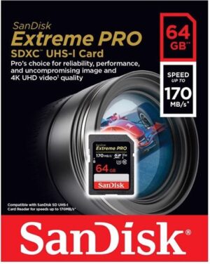 SanDisk Extreme Pro SDXC Video Class V30 / UHS-I U3 / Class10 - SDSDXXY-064G-GN4IN