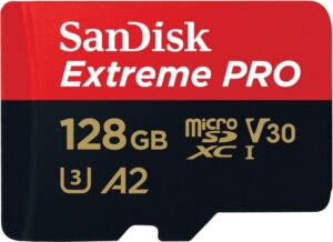 SanDisk Extreme Pro microSDXC A2 / Video Class V30 / UHS-I U3 / Class10 - SDSQXCY-128G-GN6MA
