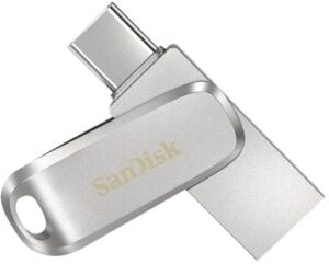SanDisk Ultra Dual Drive Luxe 64GB USB 3.1 Gen 1 / USB-C Sølv - SDDDC4-064G-G46