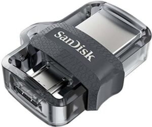 SanDisk Ultra Dual 64GB USB 3.0 / micro USB Sort Sølv - SDDD3-064G-G46