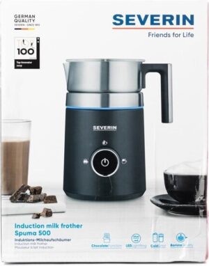 SEVERIN Mælkeskummer 0.5liter Børstet rustfrit stål/sort