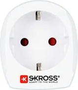 SKROSS Country Adapter Strøm Type K Stik Strømtype F Modtager Hvid Stikadapter