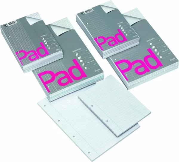 Bantex Standardblok 2 huller lin. 60g hvid A5 5blk/pak
