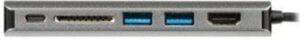 StarTech.com USB C Multiport Adapter - USB Type-C Travel Dock to 4K HDMI, 3x USB Hub, SD, GbE, 60W PD 3.0 Pass-Through - Mini Laptop Dock Dockingstation