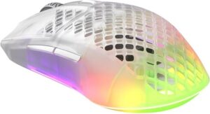 SteelSeries Aerox 3 Optisk Trådløs Kabling Hvid Transparent
