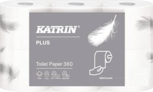 Toiletpapir Katrin Plus 360 hvid 50m 2-lag 42rl/pak