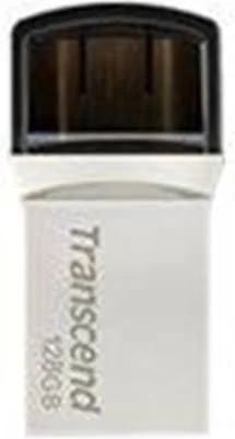 Transcend JetFlash 890 128GB USB 3.1 Gen 1 / USB-C Sort Sølv