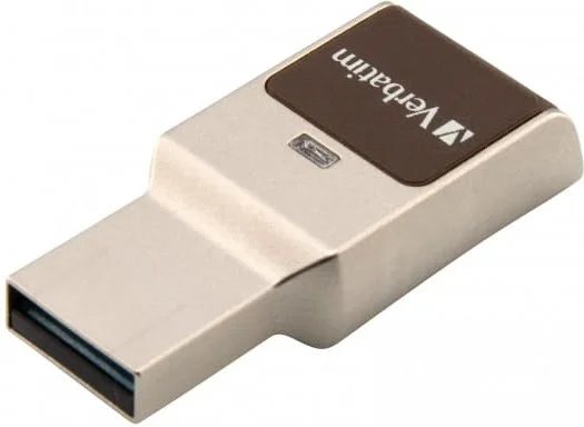 Verbatim Fingerprint Secure 64GB USB 3.0 Sort Sølv