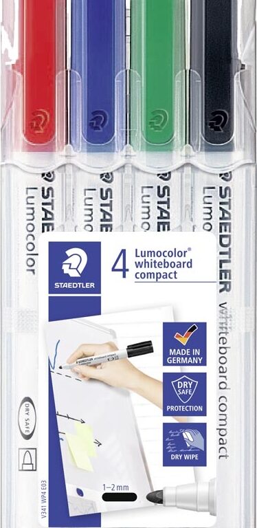 Whiteboard Marker Staedtler Lumocolor Compact ass 4stk.